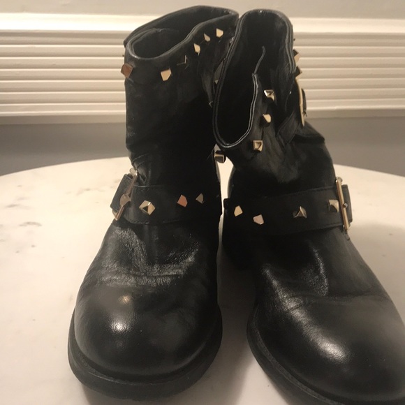 Jimmy Choo Black Moto Boots with Studs - Picture 3 of 4